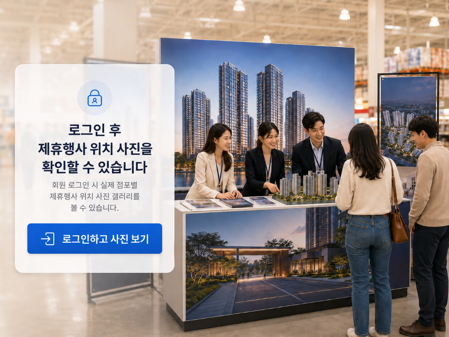 로그인 후 제휴행사 위치 사진 보기